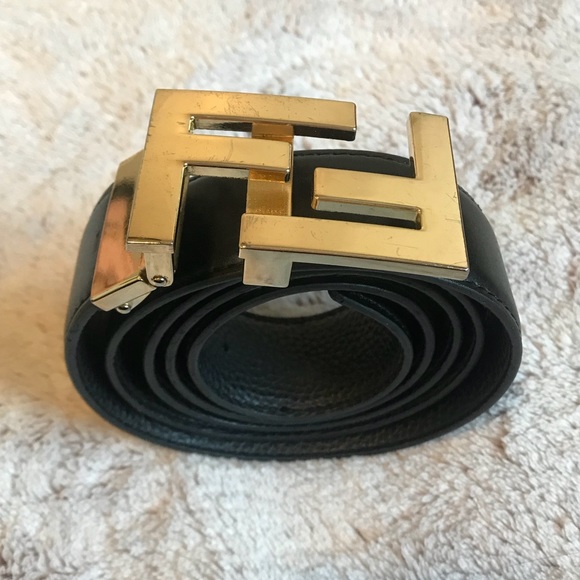 black and gold fendi belt